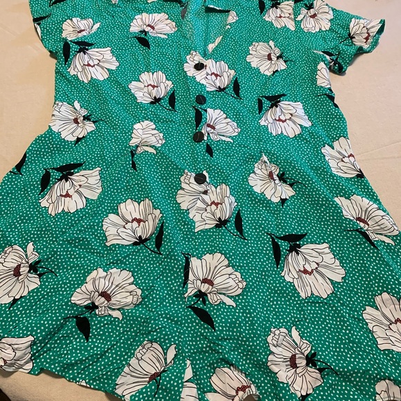 ASOS Curve Pants - ASOS NWT green floral and polka dot romper size 18